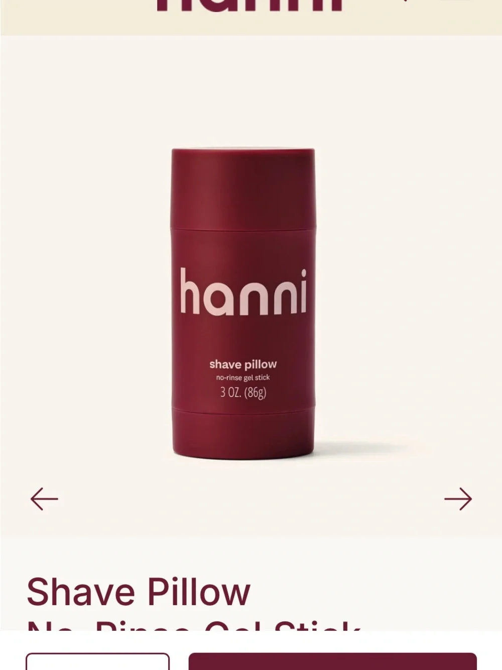 NIB Hanni Cocoon Cleanse & Shave Pillow Set